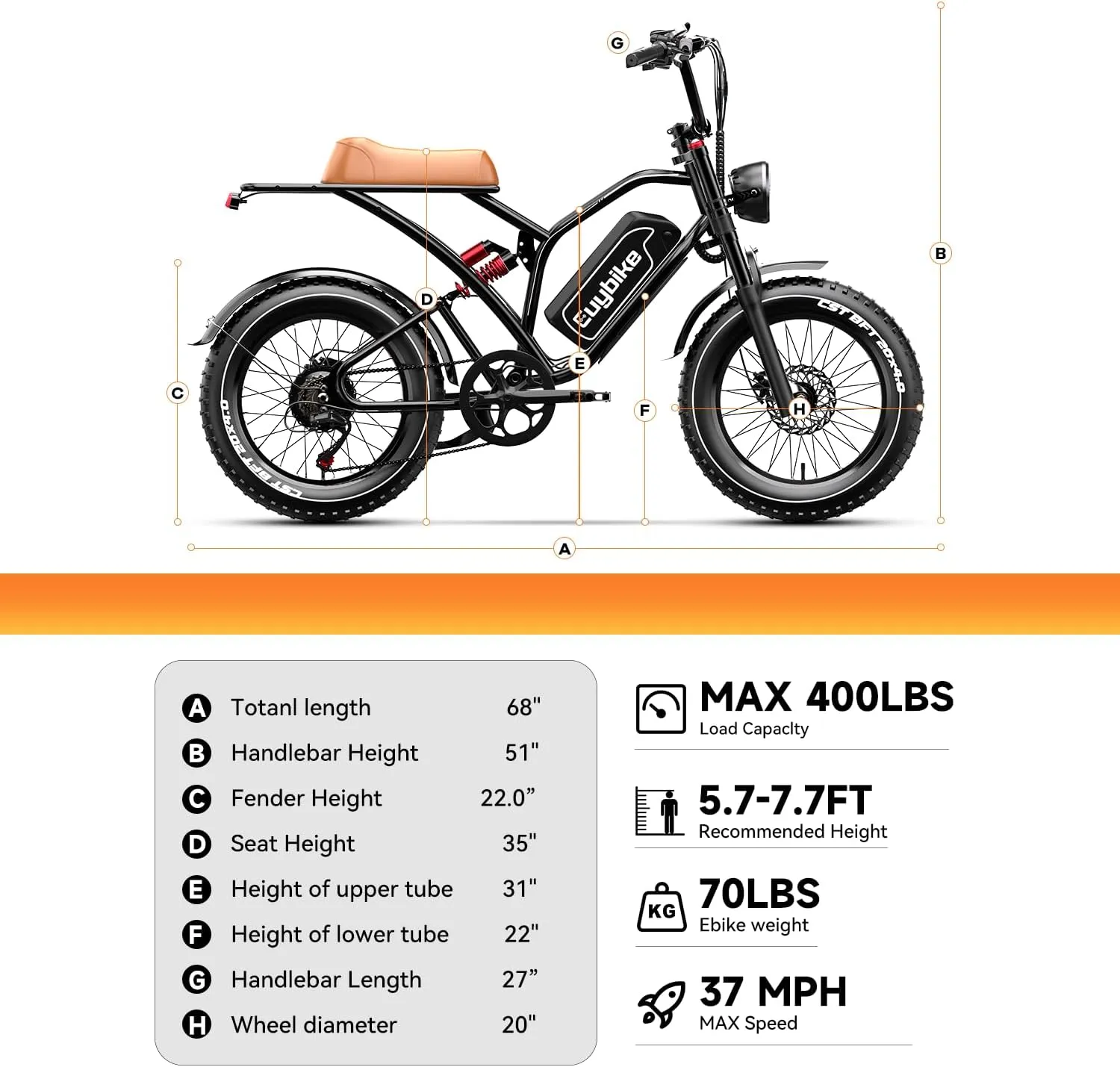Electric Bike for Adults, 2000W/3000W Peak Single/Double Motor with 48V/52V 25AH/30AH Battery, 20"x4.0" Fat Tires 35MPH/37MPH Ebike, Dual Hydraulic Disc Brake Full Suspension Electric Bicycle
