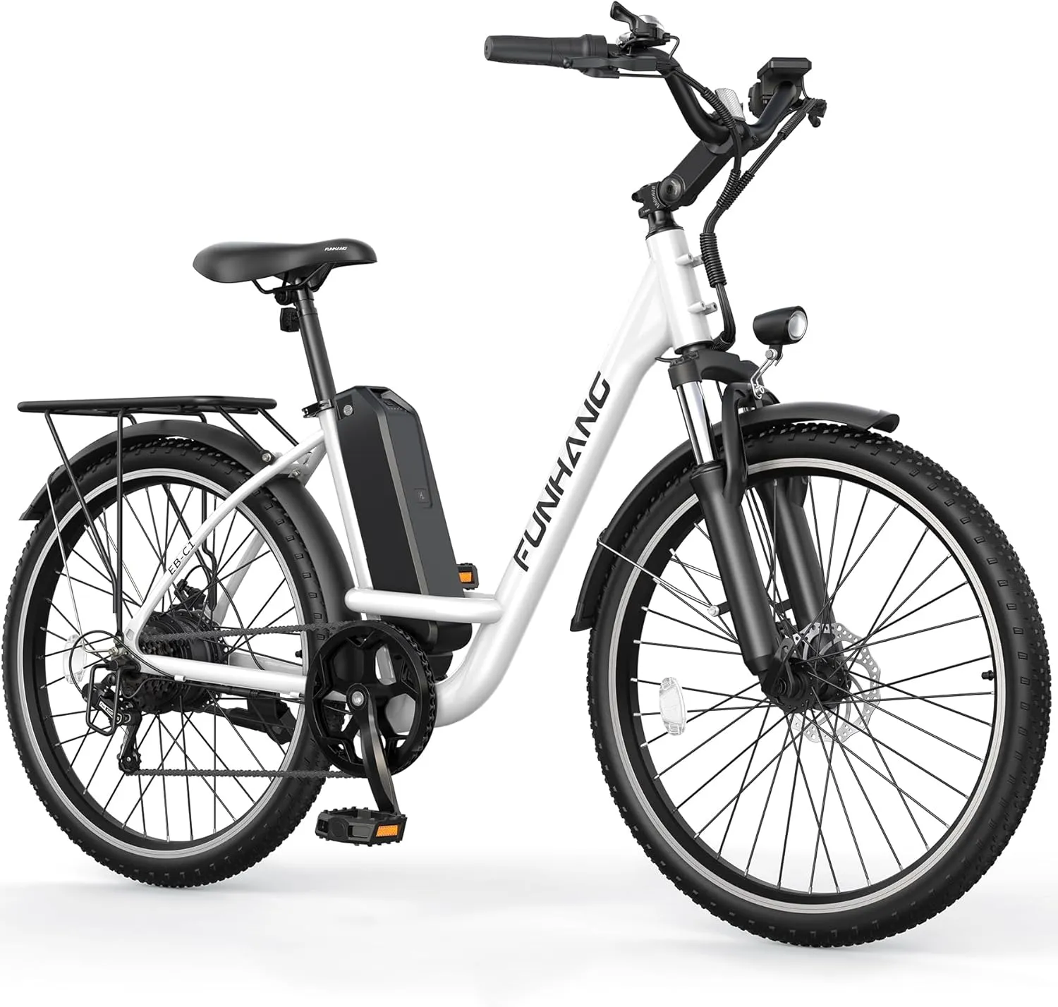 Electric Bike for Adults, 26" 1000W Peak City Cruiser Ebike, 21.7MPH 50 Miles Commuter Electric Bicycle with 48V 374.4WH Removable Li-ion Battery, Adjustable Stem, Rear Rack, Fenders, 7-Speed