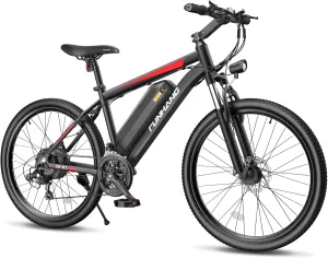Electric Bike for Adults, Peak 1000W Ebike, 50Miles 21.7MPH Adult Electric Bicycles, 26" Electric Mountain Bike 48V 374.4WH Battery, Commuter E Bike with Adjustable Stem, Fenders, 21 Speed