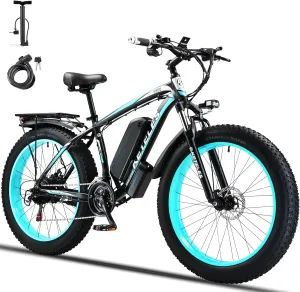 Electric Bike for Adults with 1000/2000W Peak Motor, 48V 15/23Ah Battery Electric Mountain Bike, 26 x 4'' Fat Tire Ebike, 28/31MPH Speed, Cruise Control, LCD Display, UL 2849 Certified