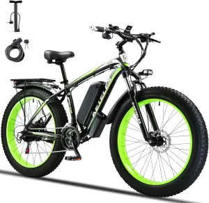 Electric Bike for Adults with 1000/2000W Peak Motor, 48V 15/23Ah Battery Electric Mountain Bike, 26 x 4'' Fat Tire Ebike, 28/31MPH Speed, Cruise Control, LCD Display, UL 2849 Certified