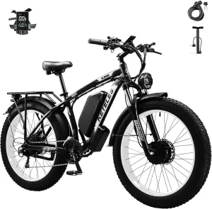 Electric Bike for Adults with 1000/2000W Peak Motor, 48V 15/23Ah Battery Electric Mountain Bike, 26 x 4'' Fat Tire Ebike, 28/31MPH Speed, Cruise Control, LCD Display, UL 2849 Certified