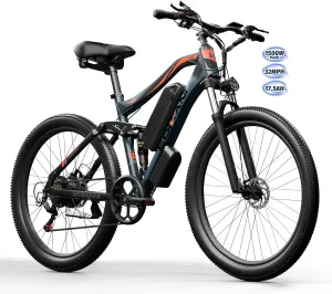 Electric Bike Peak 1500W 27.5" Ebike for Adults 840WH Up to 80 Miles 32Mph Electric Mountain Bicycle E Bike for Commuter