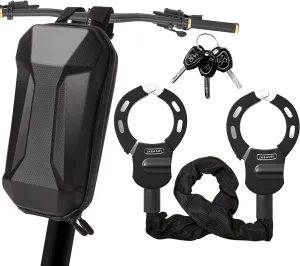 Electric Scooter Lock, Heavy Duty Anti Theft Chain Lock with Key, Accessories for Bike, E-Bike, Bicycle, Motorcycle, Scooter, Made of Zinc Alloy, Anti-Shear, Anti-Rust, 36 x 4.6 Inch, Black