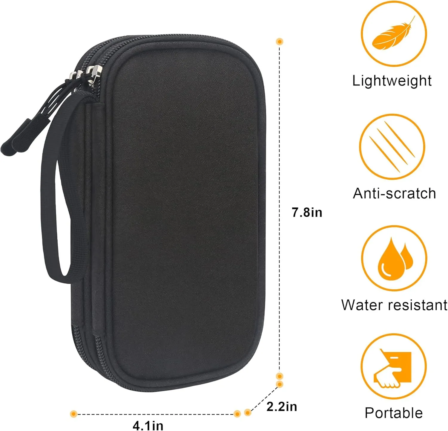 Elonbo Diabetic Supplies Storage Bag, Portable Glucose Meter Carrying Case, Insulin Pen and Medication Travel Case for Glucose Meters, Insulin Pen, Test Strips, Lancets, Syringe, Small Ice Pack, Black