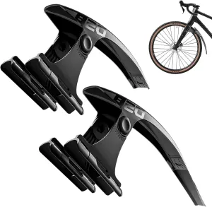 ENLEE 2pcs Bike Fenders 700c Set - Lightweight Reflective Gravel/Road Bike Fenders, Waterproof All-Weather Protection Bike Mud Guard, Easy Installation Release Folding Bicycle Fenders, Matte Black