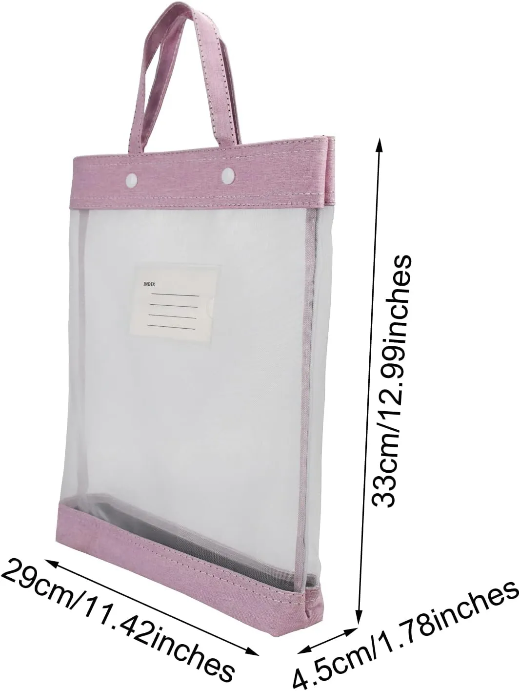 enyuwlcm Nylon Document Bag with Handle Light Transparent Mesh File Tote Bag Pouch for Carrying Books Papers (2, Pink&Green)