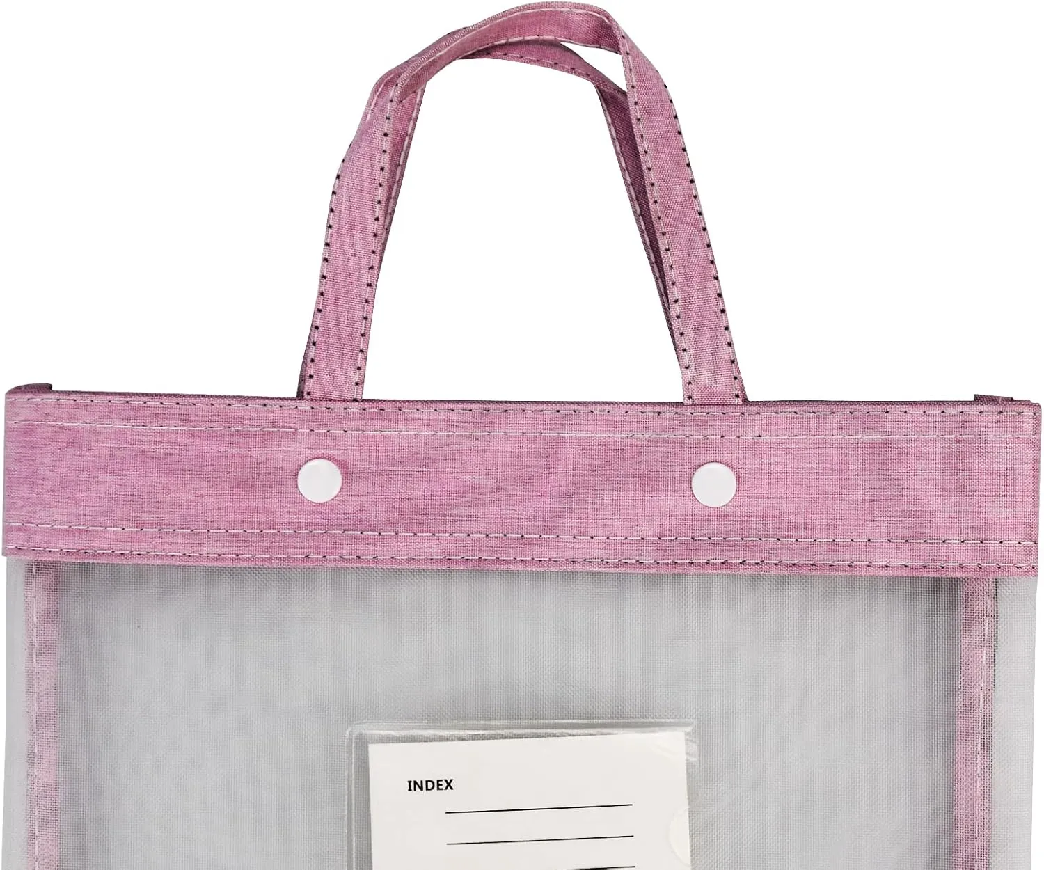 enyuwlcm Nylon Document Bag with Handle Light Transparent Mesh File Tote Bag Pouch for Carrying Books Papers (2, Pink&Green)