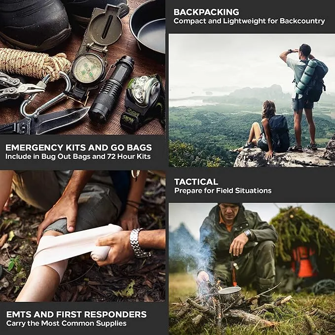 EPG Field First Aid Kit (IFAK) | 60 Piece | Compact Personal First Aid Kit | Backpacking, Camping, Emergency, Travel, Tactical, Go Bag, Bug Out Bag, 72 Hour Kit, Essentials, EDC, Survival - Red