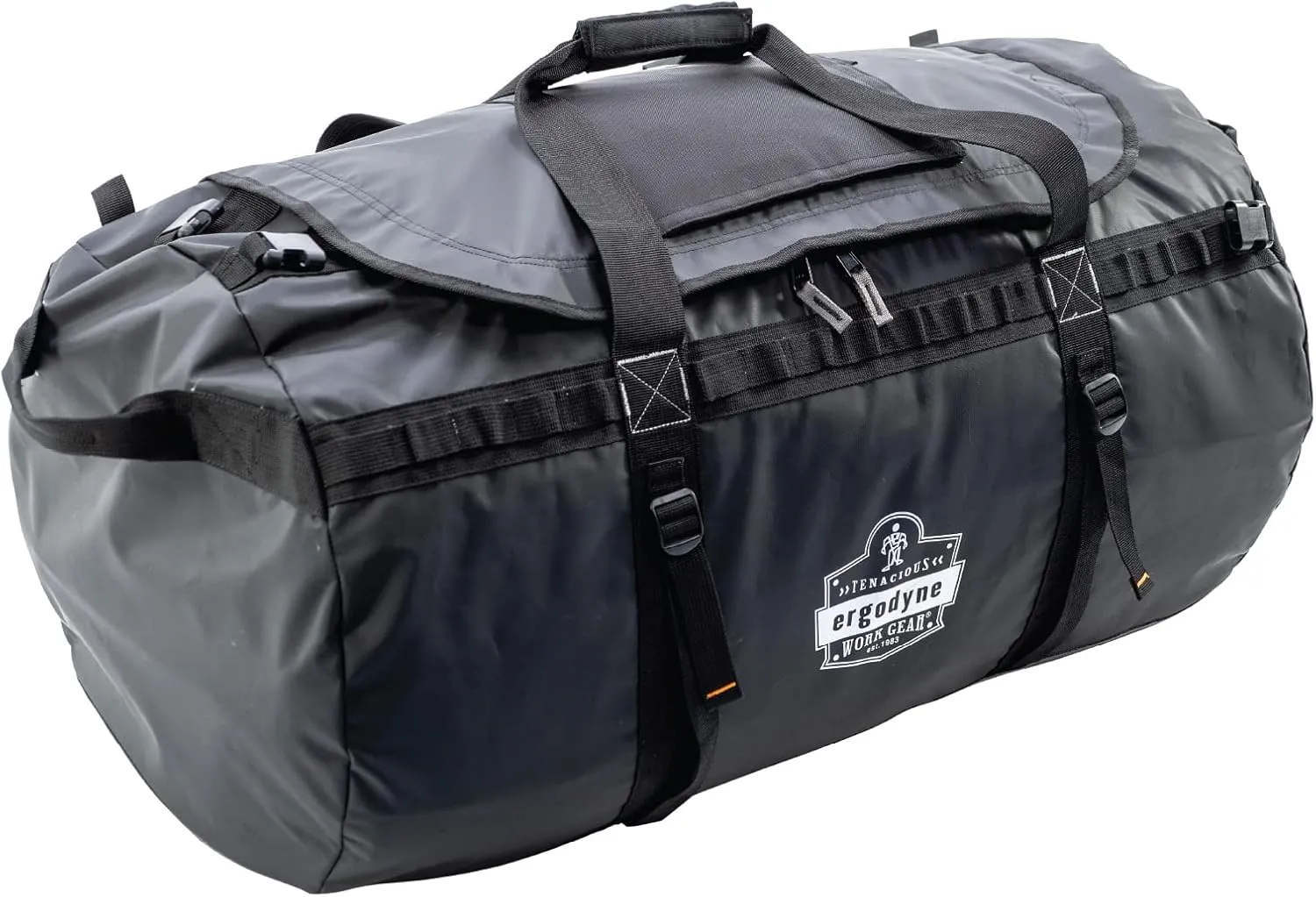 Ergodyne Arsenal 5030M Medium Tarpaulin Water Resistant Duffel Bag w/ Removable Shoulder Straps , Black