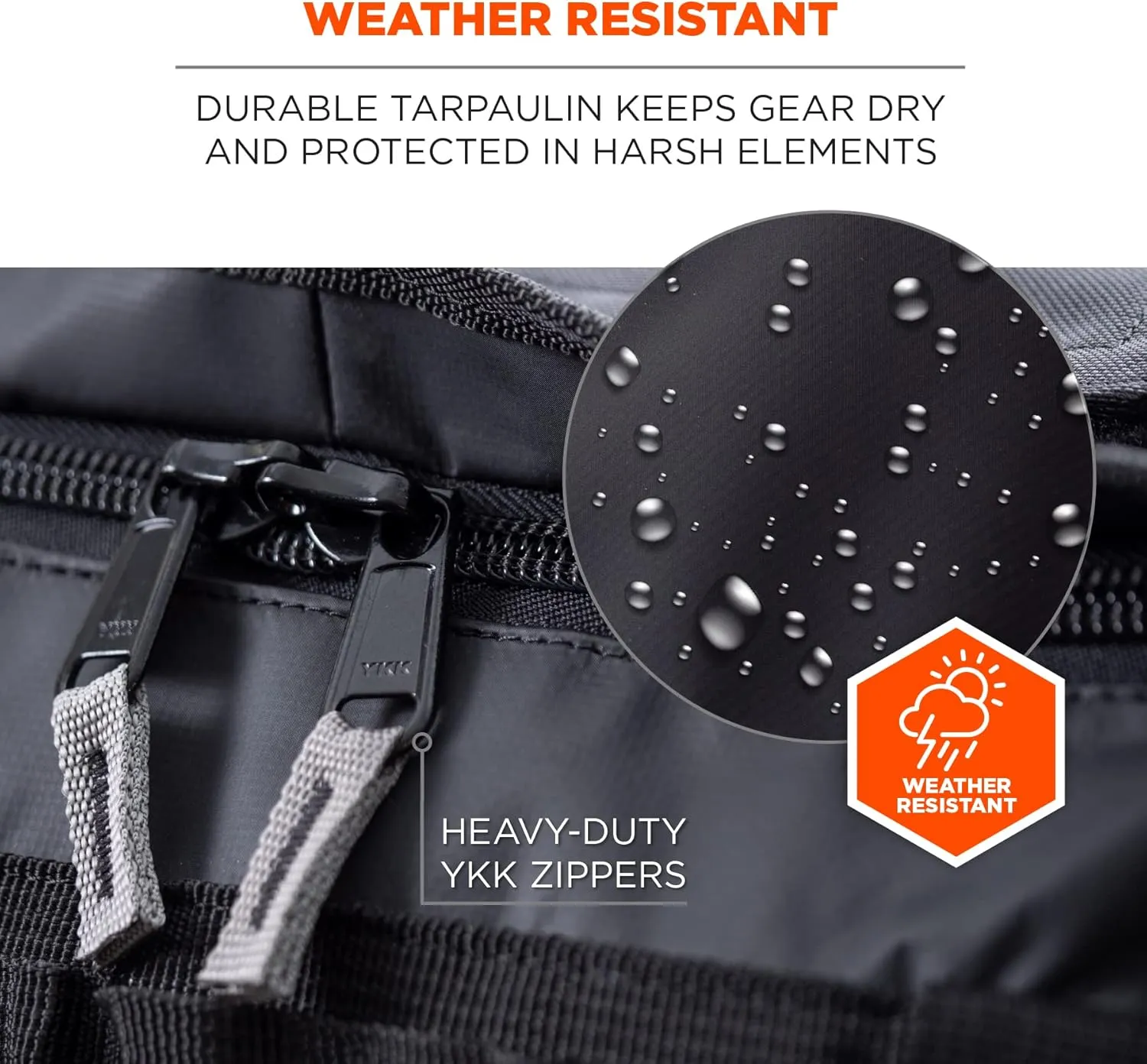 Ergodyne Arsenal 5030M Medium Tarpaulin Water Resistant Duffel Bag w/ Removable Shoulder Straps , Black