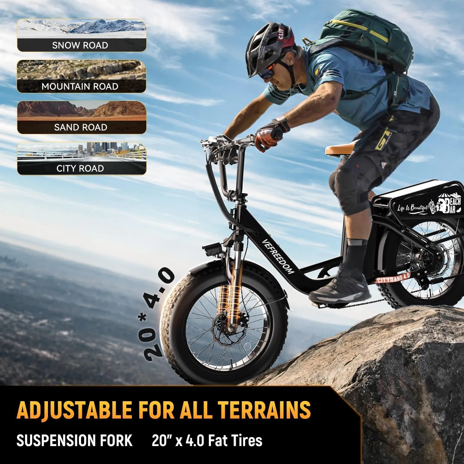 EUY Electric Bike for Adults with Peak 1500W Motor, 48V 20Ah Removable Battery Fast Ebike,Max 70Miles & 30MPH,20" x4.0 Fat Tire Commuting Electric Mountain Bike,7-Speed, Step-Thru Bicycle