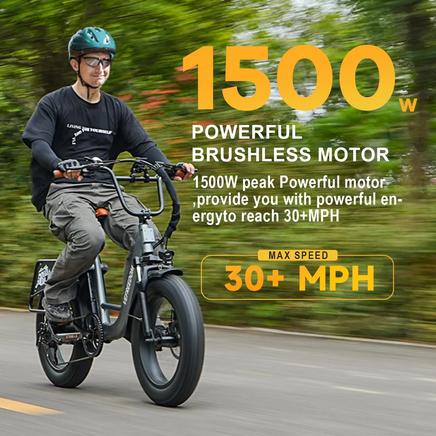 EUY Electric Bike for Adults with Peak 1500W Motor, 48V 20Ah Removable Battery Fast Ebike,Max 70Miles & 30MPH,20" x4.0 Fat Tire Commuting Electric Mountain Bike,7-Speed, Step-Thru Bicycle