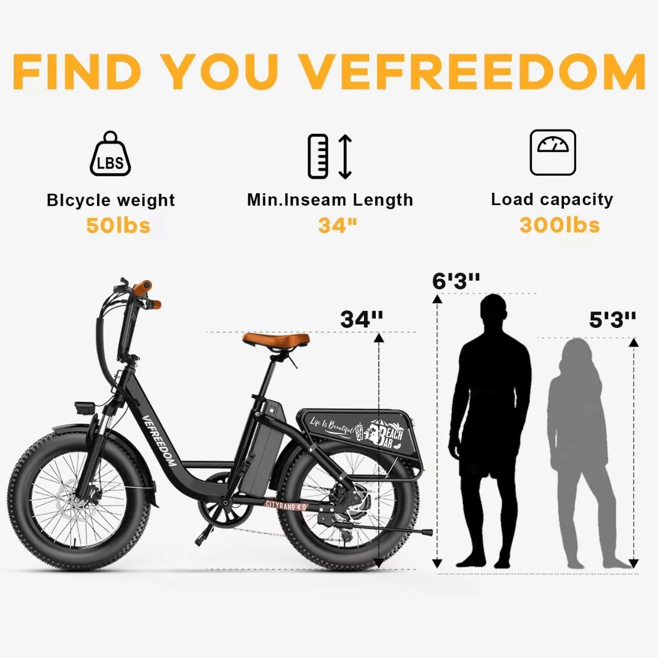 EUY Electric Bike for Adults with Peak 1500W Motor, 48V 20Ah Removable Battery Fast Ebike,Max 70Miles & 30MPH,20" x4.0 Fat Tire Commuting Electric Mountain Bike,7-Speed, Step-Thru Bicycle
