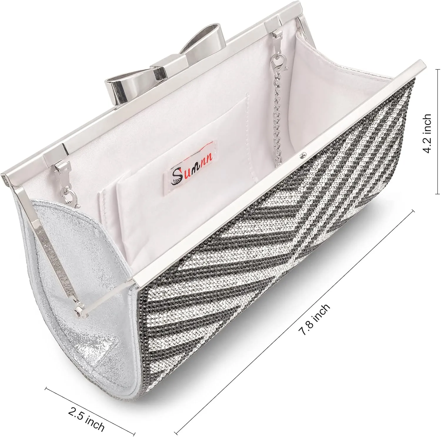 Evening Clutch Bag Cocktail Prom Sparkly Rhinestone Crystal Bride and Bridesmaid Wedding Party Formal Purses for Women