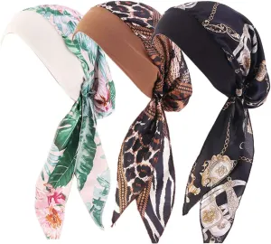 Ever Fairy Women Vintage Elastic Wide Band Chemo Head Scarf Turbans Night Sleep Hat Cap (Multicoloured)