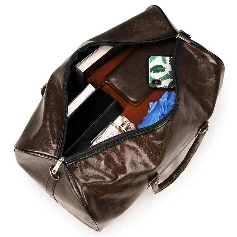 Exquisite Multi-Dimensional Leather Travel Bag- Brown