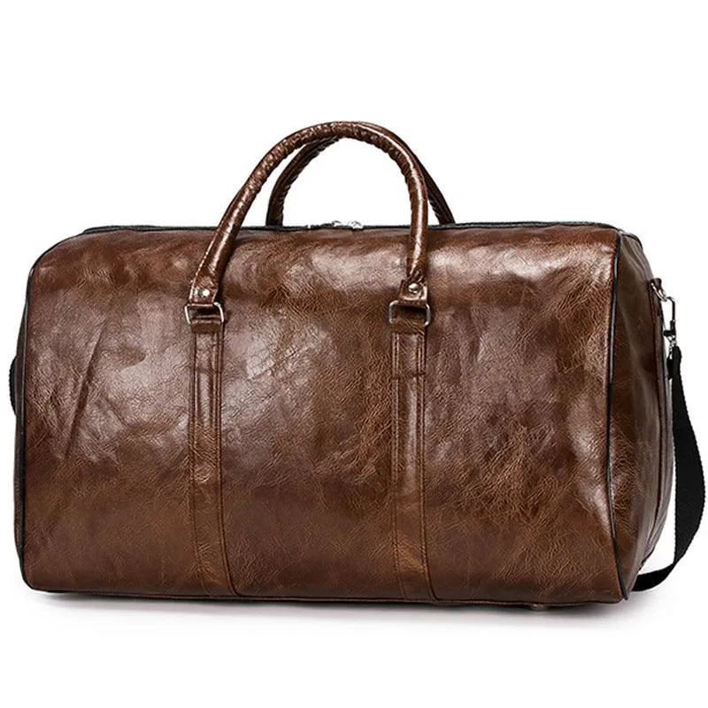 Exquisite Multi-Dimensional Leather Travel Bag- Brown