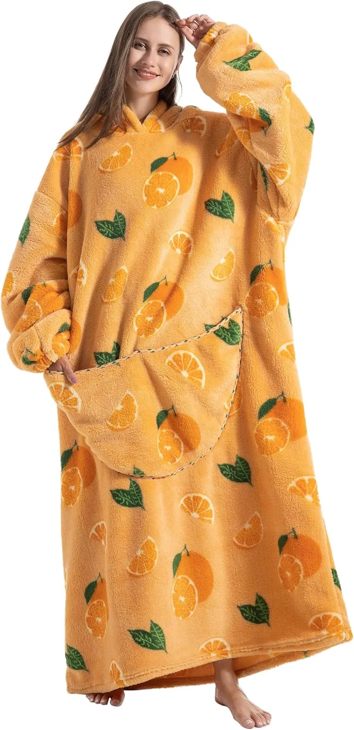 Extra Long Blanket Hoodie Oversized Hoodie Blanket Long Wearable Blanket Hoodie for Adults Snuggle Blankets