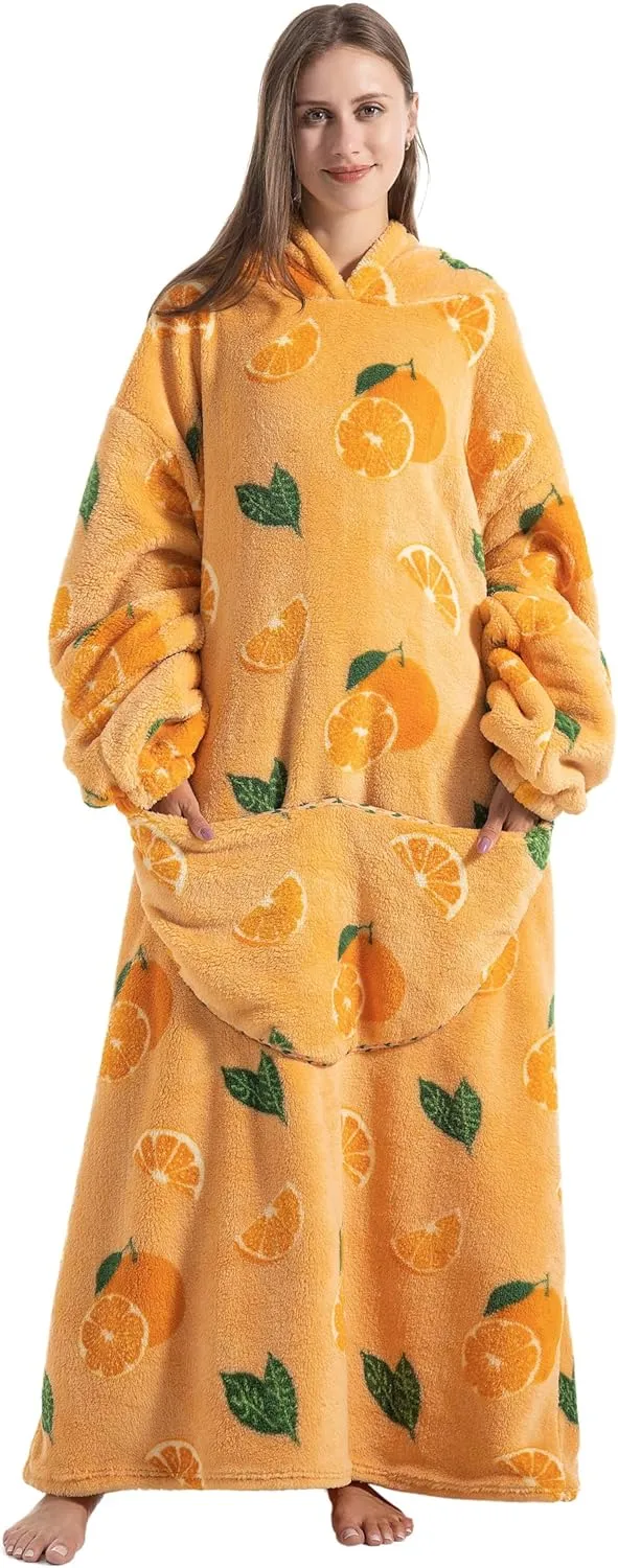 Extra Long Blanket Hoodie Oversized Hoodie Blanket Long Wearable Blanket Hoodie for Adults Snuggle Blankets