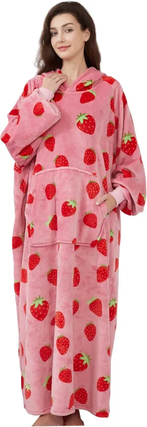 Extra Long Blanket Hoodie Oversized Hoodie Blanket Long Wearable Blanket Hoodie for Adults Snuggle Blankets