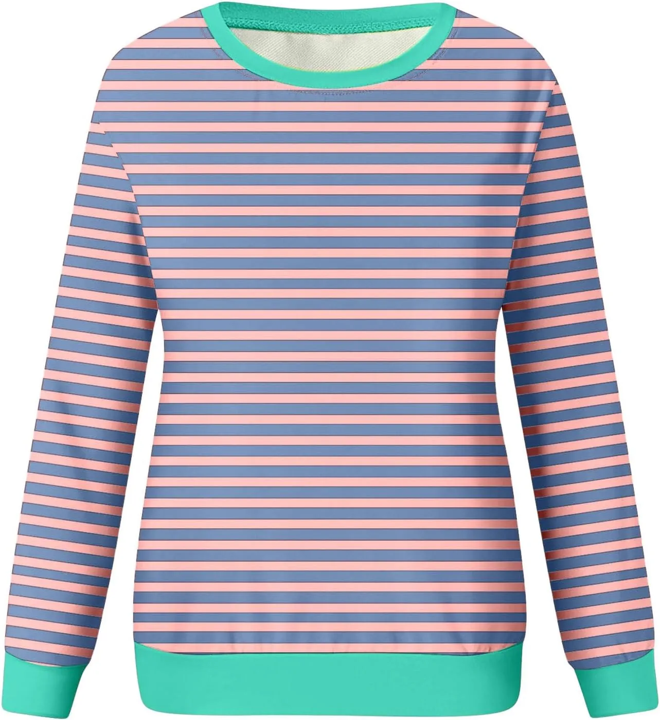 Fall Sweatshirts for Women Fashion 2024 Oversized Crewneck Striped Long Sleeve Shirts Hoodies Preppy Top Y2K Outfits