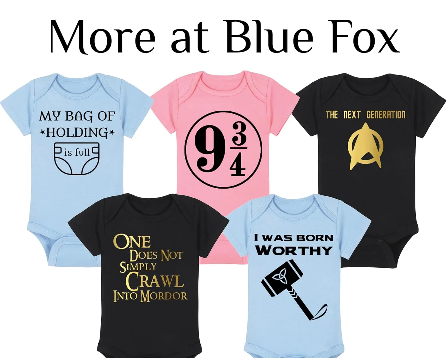 Fantasy Movie Baby Onesie - Even The Smallest Person Can Change The Course Of The Future (3-6 Month - Blue Fabric - Black Design)