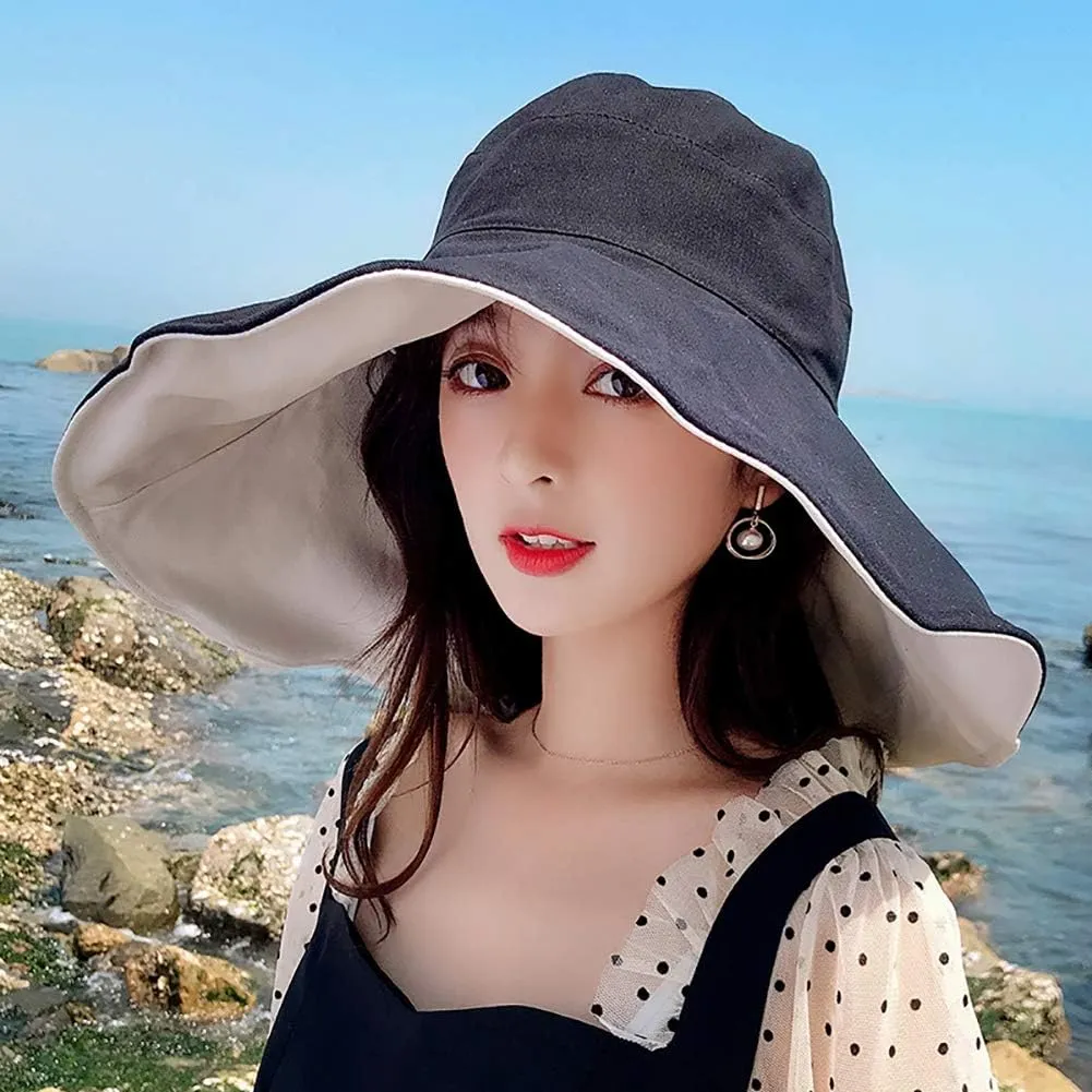 FaroDor Women's Reversible Bucket Hat UV Protection Packable Travel Cap Wide Brim Sun Hats