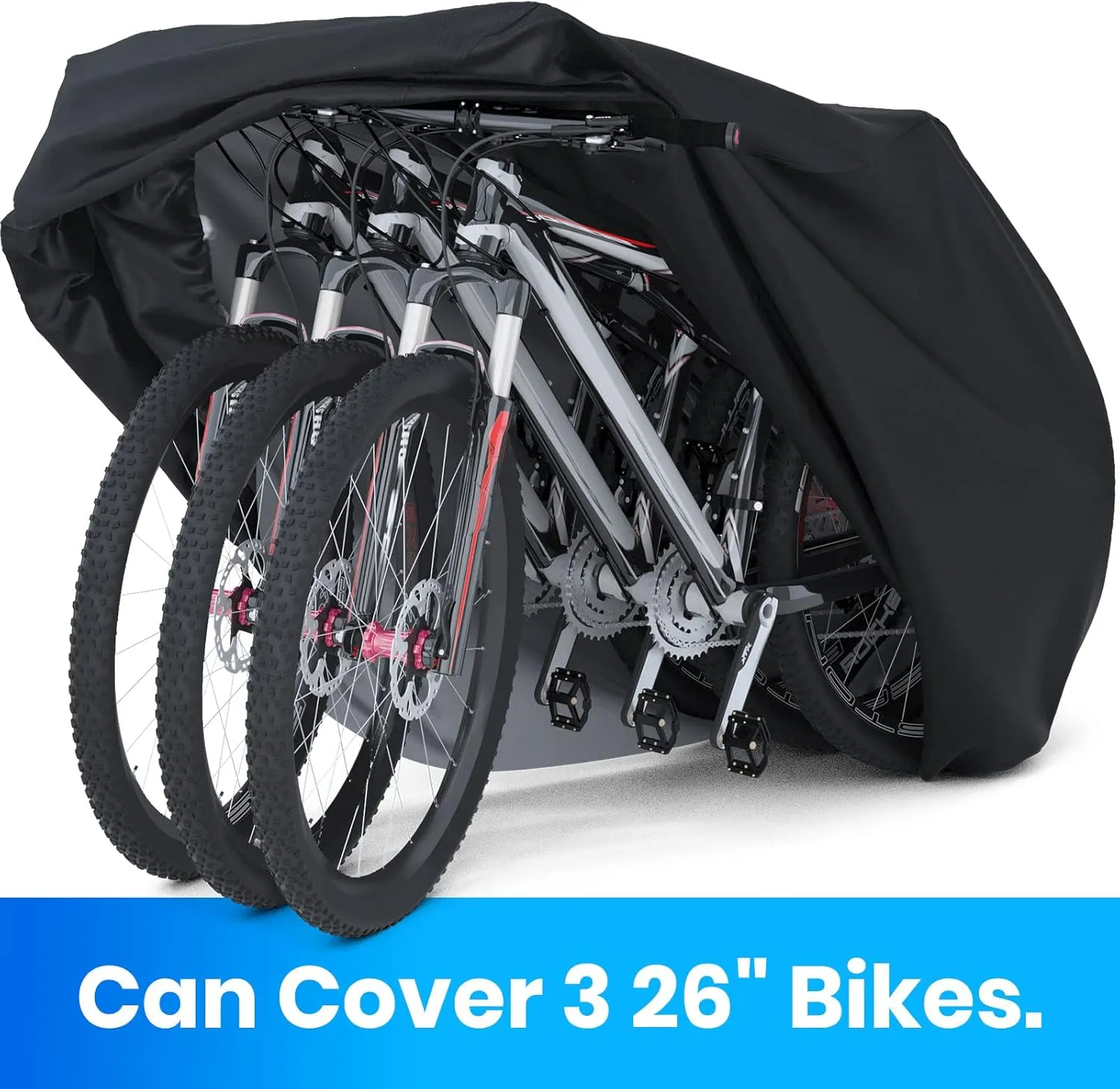Favoto Bike Cover Waterproof Outdoor Bicycle Cover for 2-3 Bikes UV Snow Wind Proof with Anti-Theft Lock Hole Reflective Straps Storage Bag for Mountain Road Electric City Bike 79x41.3x44 Inch