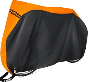 Favoto Bike Cover Waterproof Outdoor Bicycle Cover Thicken Oxford Windproof UV Snow Rustproof with Lock Hole Storage Bag for Mountain Road Bike City Bike Beach Cruiser Bike, Mid-Orange