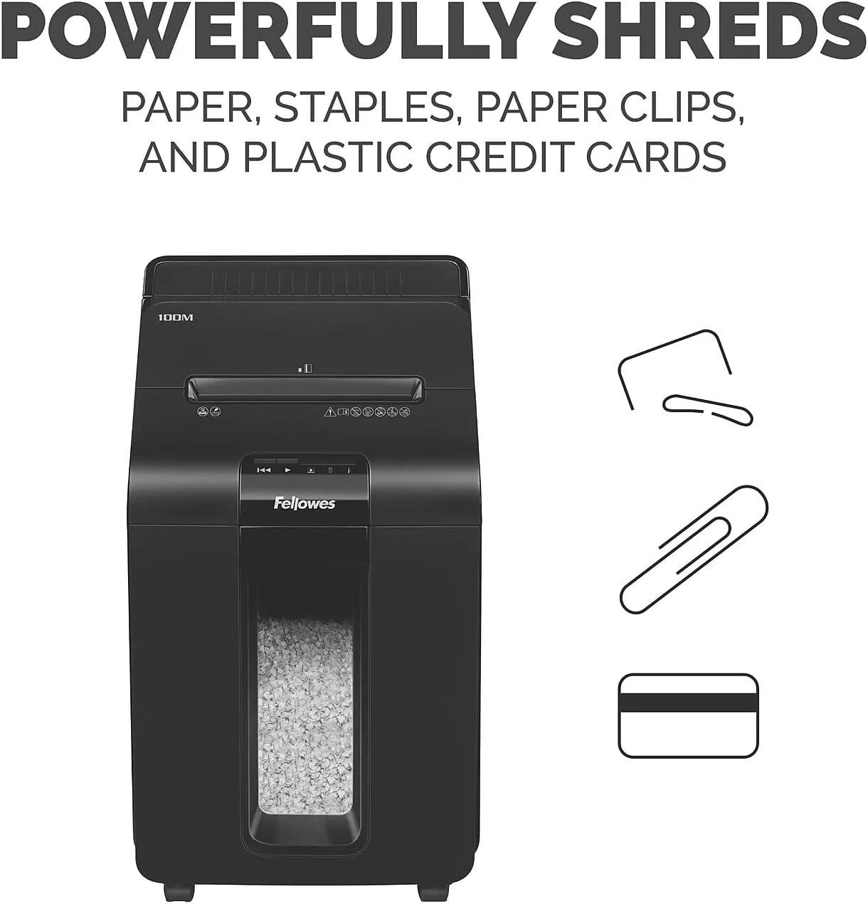 Fellowes AutoMax Micro-Cut 100M Commercial Office Auto Feed 2-in-1 Paper Shredder with 100-Sheet Capacity