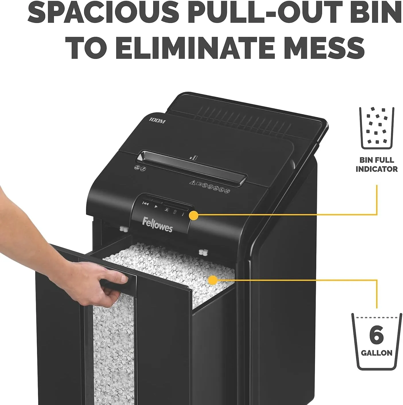Fellowes AutoMax Micro-Cut 100M Commercial Office Auto Feed 2-in-1 Paper Shredder with 100-Sheet Capacity