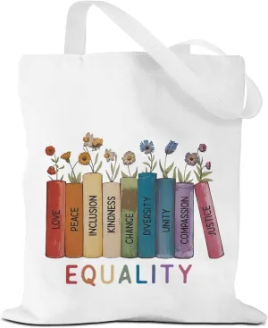 Feminist Pride Tote Bag - Equality Reusable Grocery Bags, Witchy Gifts for Women, Weekender Bag