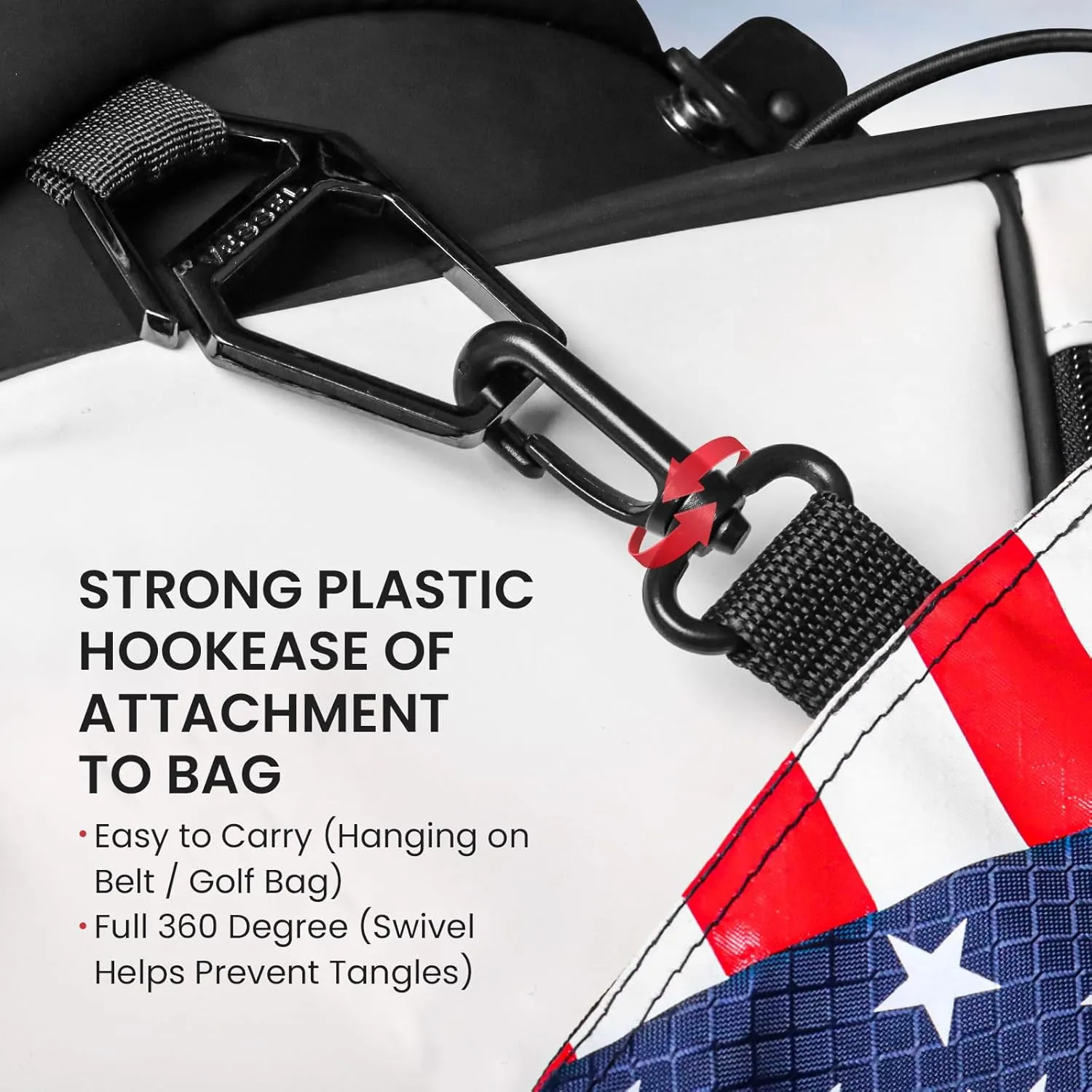 FINGER TEN Golf Pouch Bag for Valuables Tee Color with 4 Golf Pencil Pack, Zippered Pocket Gear Clip Hook to Bag