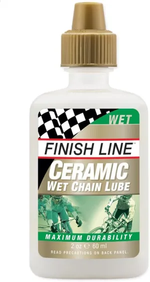 Finish Line Ceramic WET Bicycle Chain Lube, 4-Ounce Drip Squeeze Bottle
