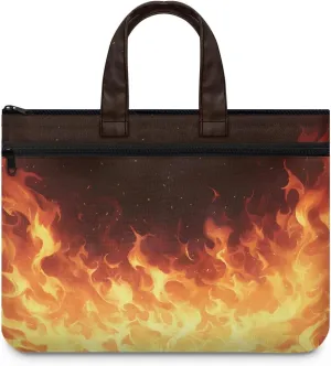 Fire Canvas File Bag A4 Foldable with Handle File Zipper Document Bag Folder Briefcase Suitable for Project Meeting Office Travel Multipurpose Folder