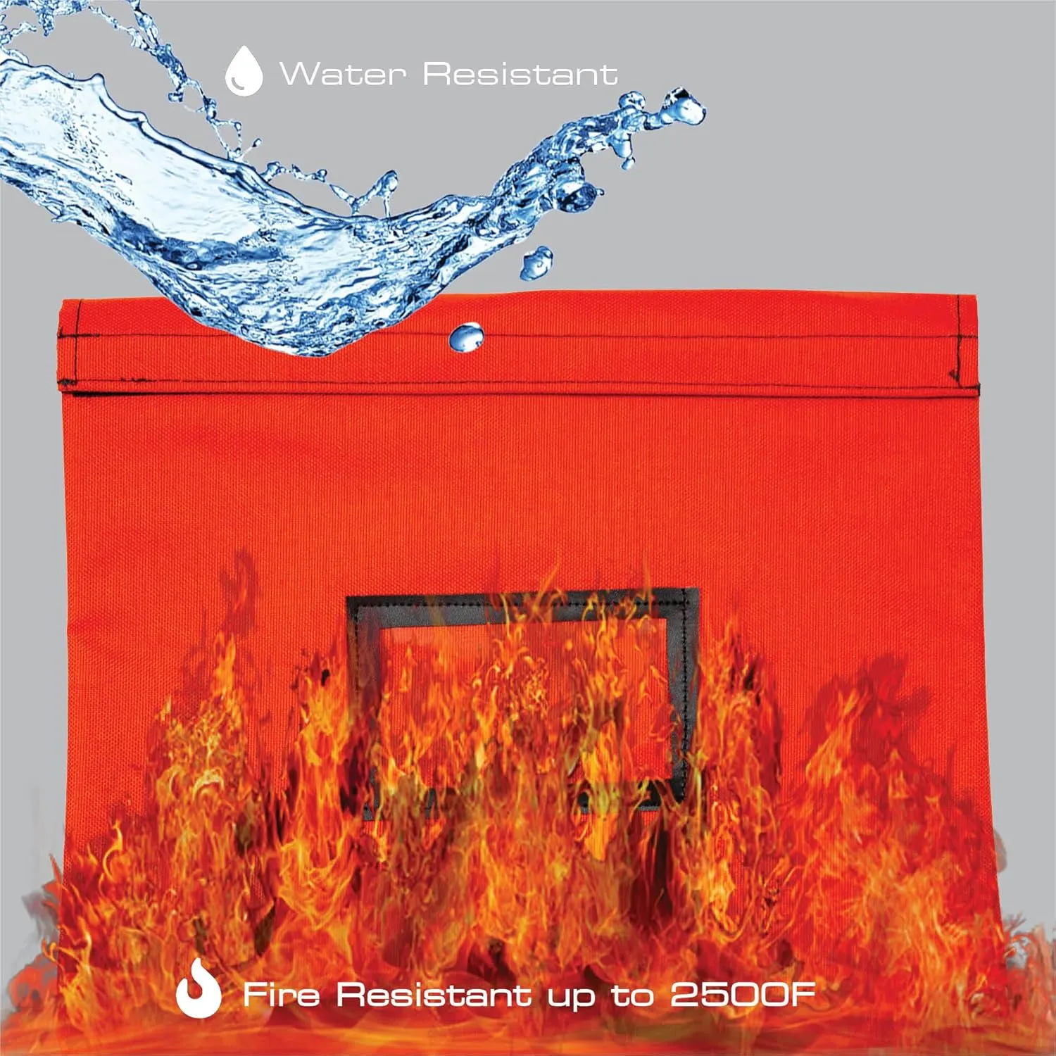 Fire Resistant and Water Repellent Document Bag, 14 x 11 Inch (Orange)