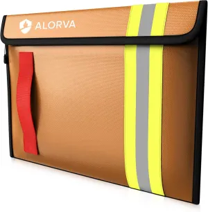 Fireproof & Water-Resistant Document Bag – 15.5 x 11 x 3-inch Pouch for Legal Documents & Valuables - Double-Layered Zippered Protection – Firefighter Designed (Beige)