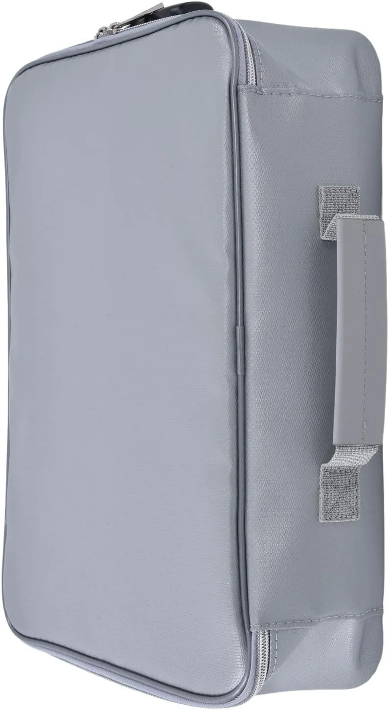 Fireproof Bag, Fireproof Document Bag Large Capacity Fireproof Document Bag Fireproof Money Bag with Lock for Laptops, Legal Documents, Certificates, Certificates (Black) (Silver)