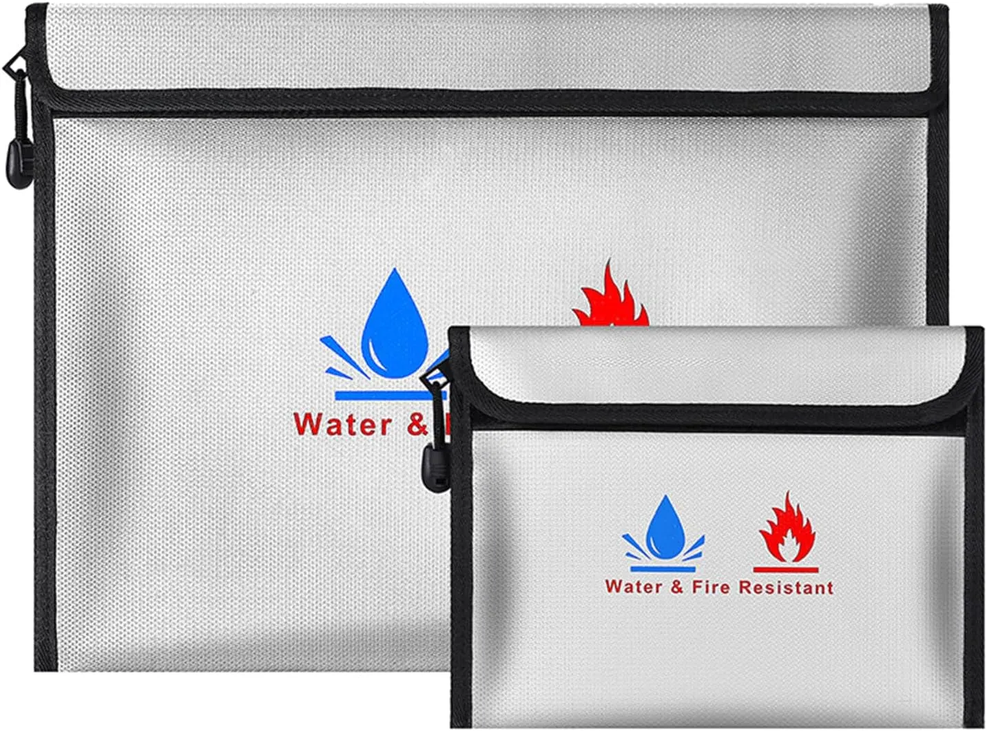 Fireproof Document Bag Fireproof Money Bag File Bag with Zipper Document Storage Organiser Bag for Travel