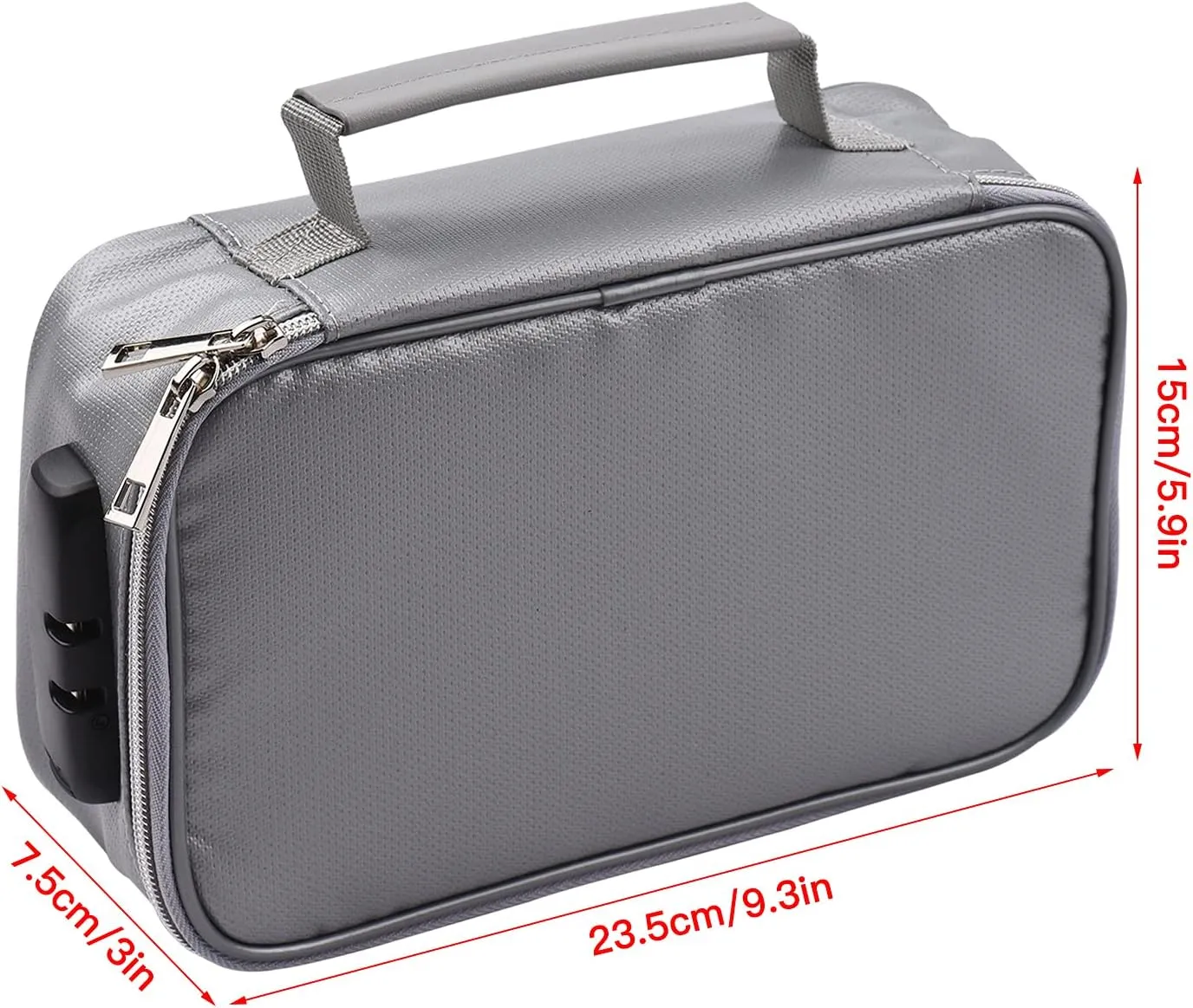 Fireproof File Document Bag Organizer Handbag with Combination Small Gray Bag for Bank Cards, Documents, Files, etc. (with lock 1) (with lock 2)