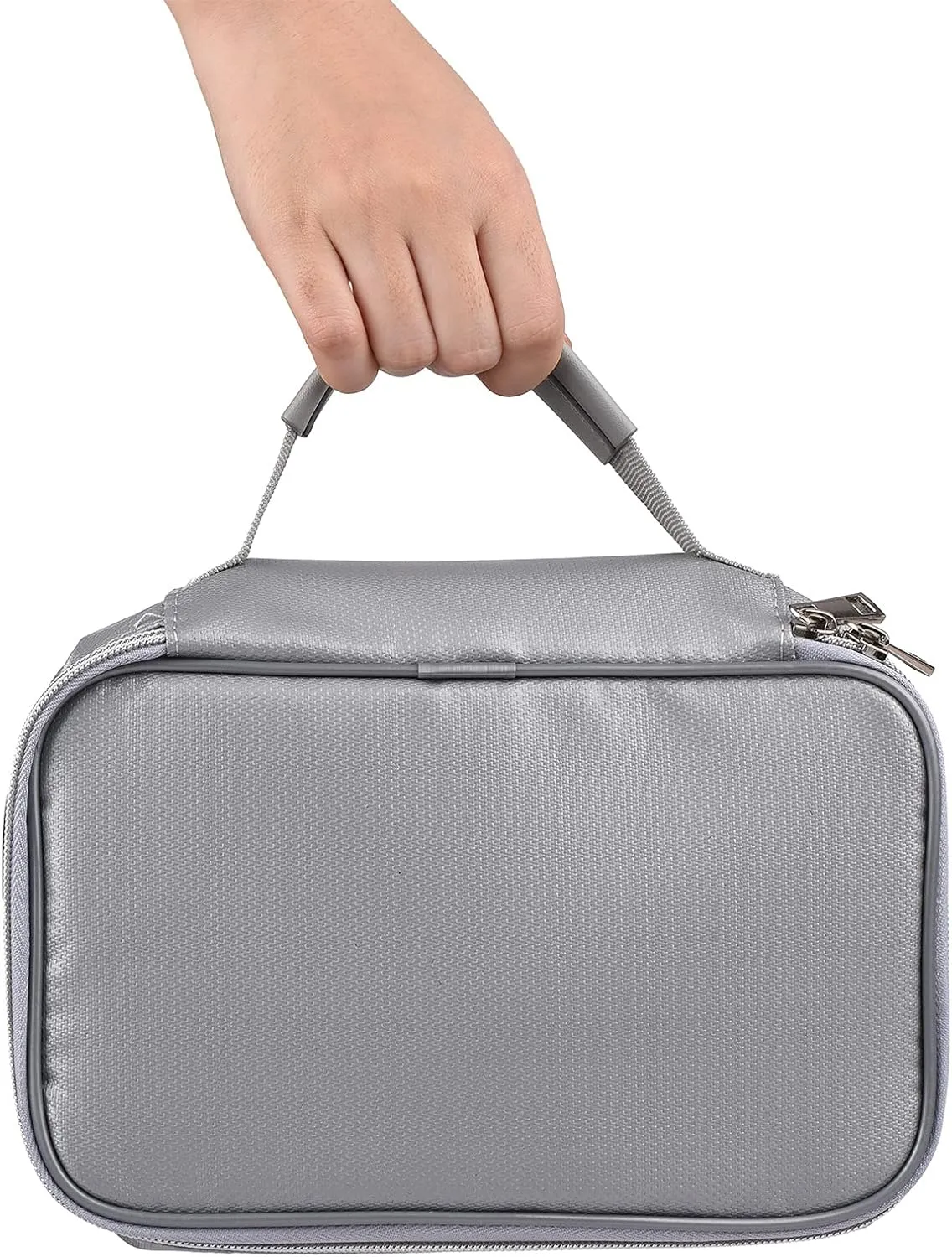 Fireproof File Document Bag Organizer Handbag with Combination Small Gray Bag for Bank Cards, Documents, Files, etc. (with lock 1) (with lock 2)