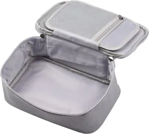 Fireproof File Document Bag Organizer Handbag with Combination Small Gray Bag for Bank Cards, Documents, Files, etc. (with lock 1) (with lock 2)