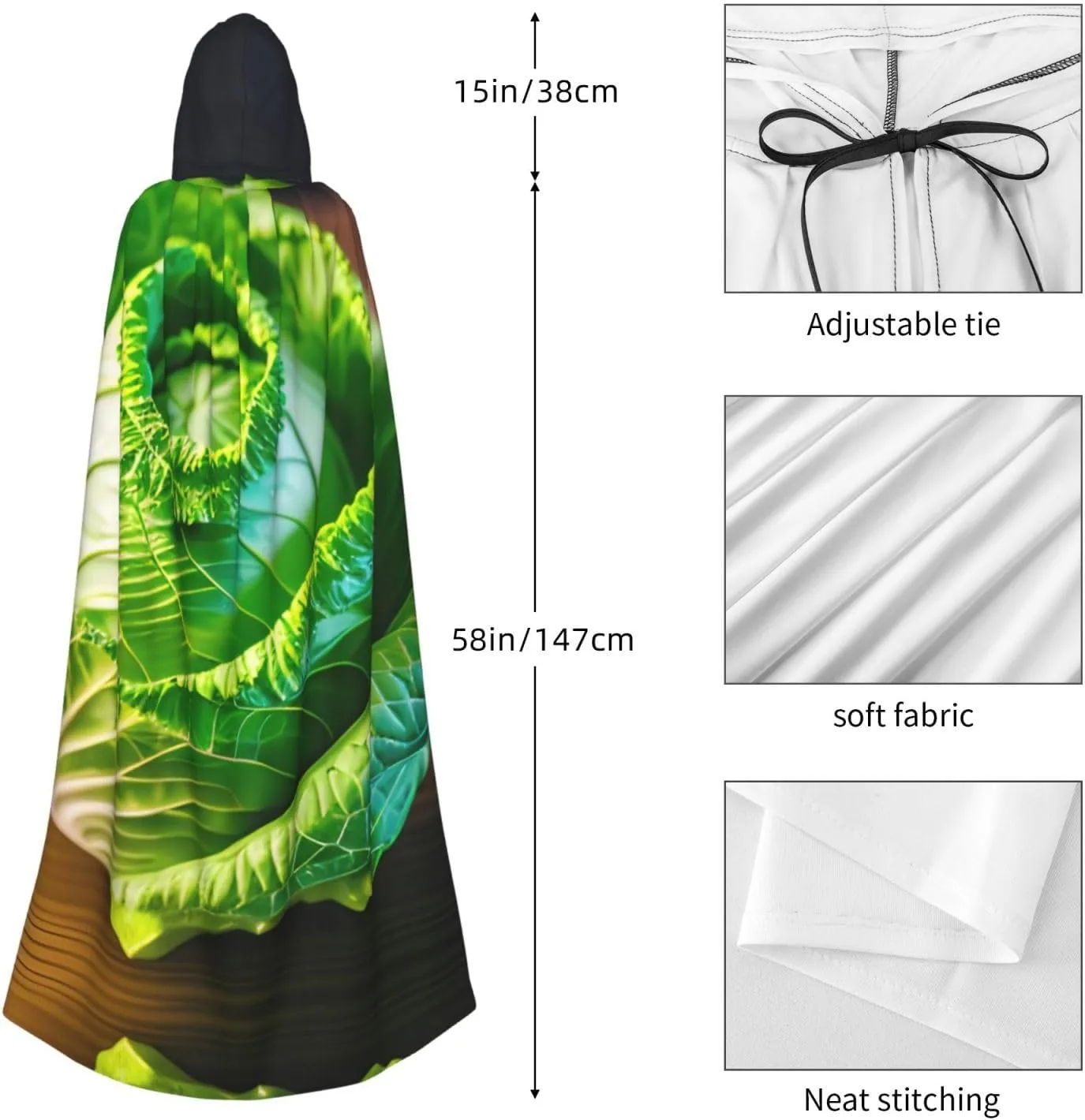 fireworks pattern Hooded Cape Unisex Halloween Cloak for Devil Witch Wizard Halloween Christmas Cosplay