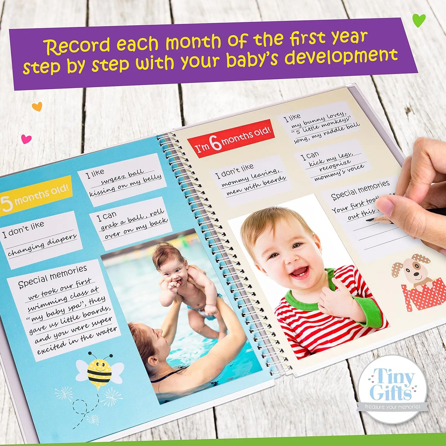 First 5 Years Baby Memory Book   Clean-Touch Ink Pad   Gift Box. Record Your Girl or Boy Photos & Milestones. Keepsake Journal | Scrapbook | Photo Album. Modern Gift for Expecting Parents