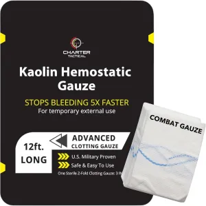 First Aid Advanced Quick Clotting Combat Gauze - Flexible Hemostatic - Stop The Bleed kit Faster Wound Packing Gauze with Quick Clotting Medical - Survival Kit Supplies - 3" x 12.5'