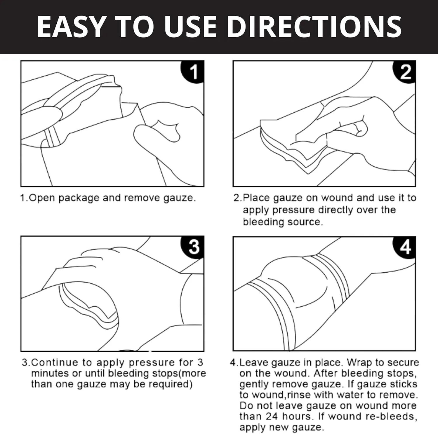 First Aid Advanced Quick Clotting Combat Gauze - Flexible Hemostatic - Stop The Bleed kit Faster Wound Packing Gauze with Quick Clotting Medical - Survival Kit Supplies - 3" x 12.5'