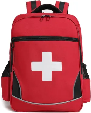 First Aid Medical Backpack Empty Nurse Treatment First Responder Trauma Bag for Camping Cycling Hiking Paramedic Bag EMT (Red Cross)