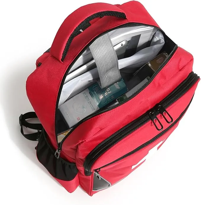 First Aid Medical Backpack Empty Nurse Treatment First Responder Trauma Bag for Camping Cycling Hiking Paramedic Bag EMT (Star of Life)
