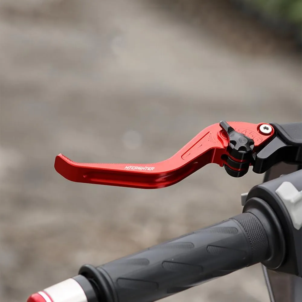 Fishbone Pattern Short Brake Clutch Lever Set Compatible with MV Agusta F3 675/ F3 800 (NOT, AGO, RC, AMG), CNC Aluminum Alloy Made (Red)